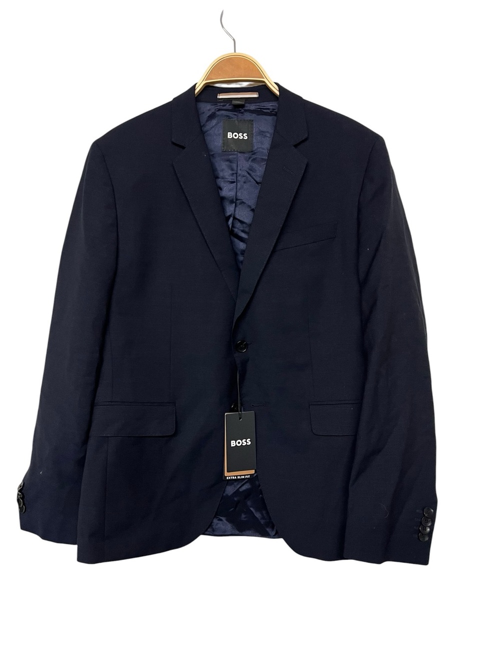 New BOSS Men's Dark Navy Single-Breasted Blazer
